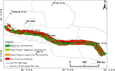 Analysis of spatial and temporal variations of NDVI and its driving factors in the corridor of Lan-Xin railway